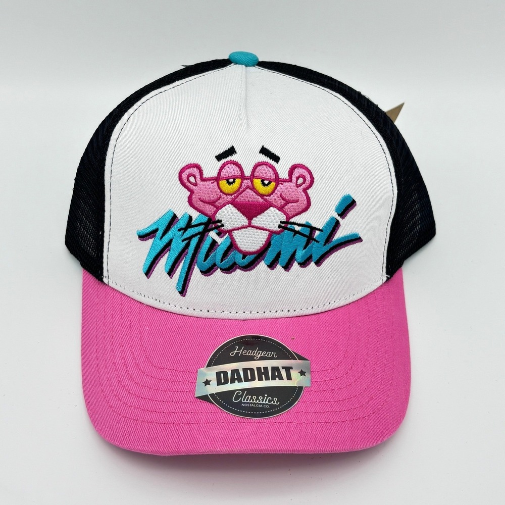 Headgear Classics Pink Panther Miami Trucker Hat Snapback Pink White